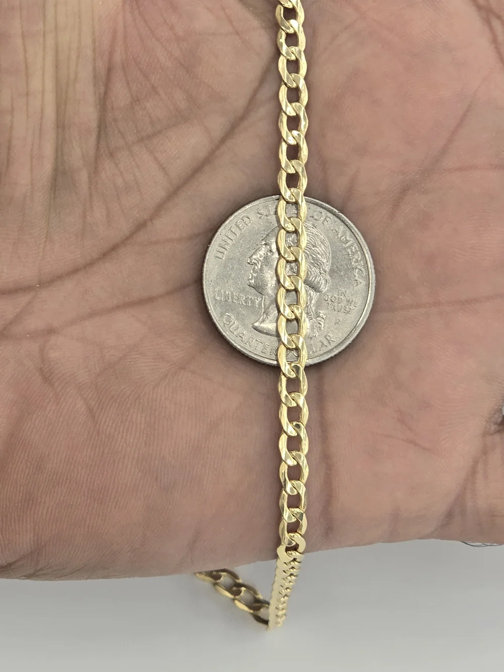 10k Real Gold Cuban Bracelet 4.2 Mm 7 INCHE